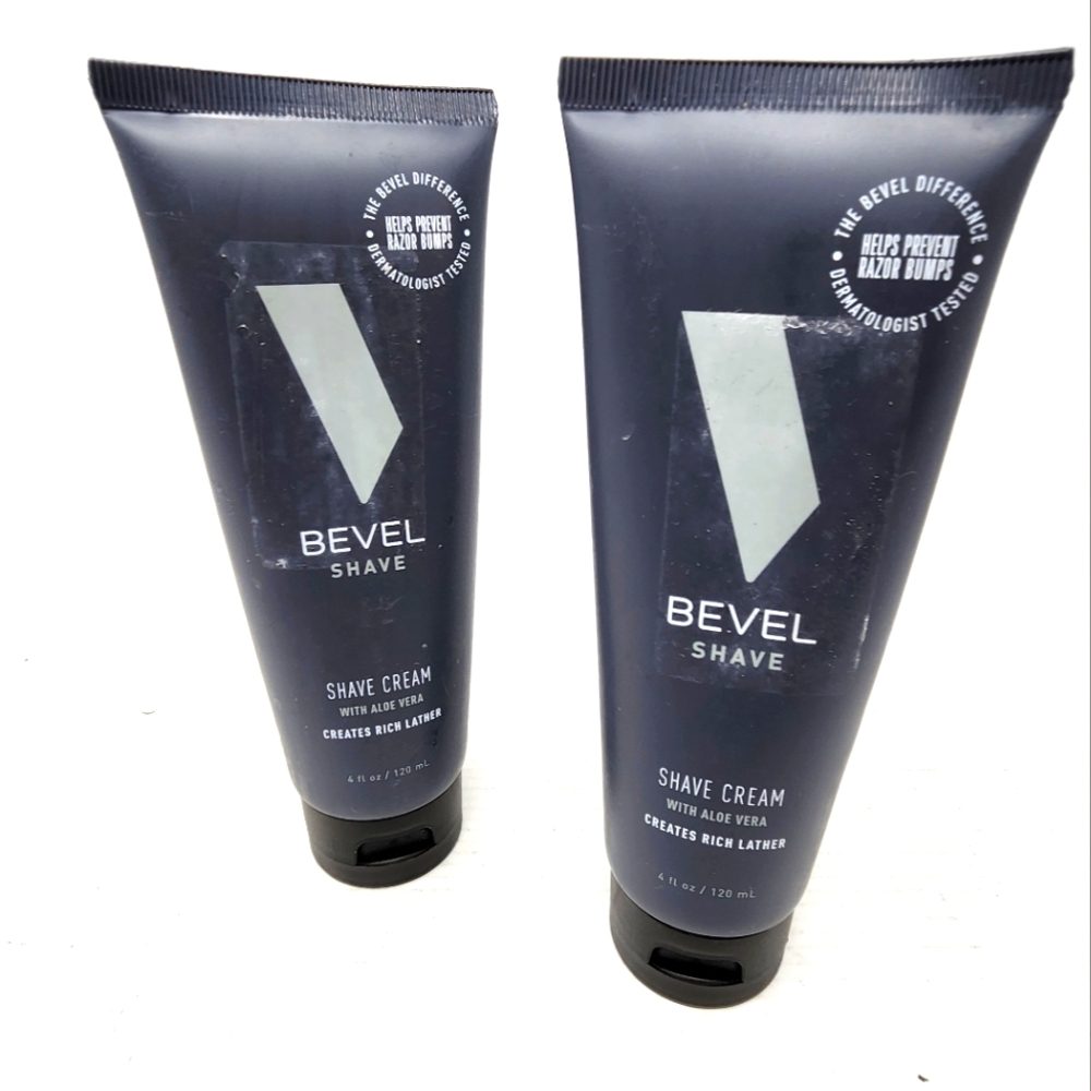 Bevel Men's Shaving‎ Cream With Aloe Vera Dermatologist Tested Lot Of 2